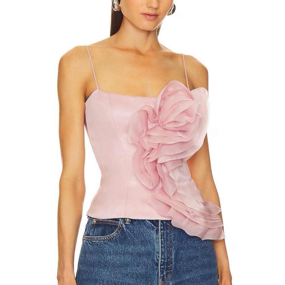 Rozie Corsets Flower Trim Corset Top in Light Pink Size 36 S